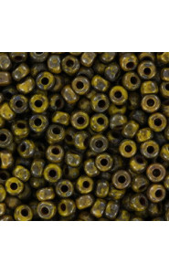 Miyuki rocailles Perlen 8/0 - Opaque picasso dark yellow 8-4519